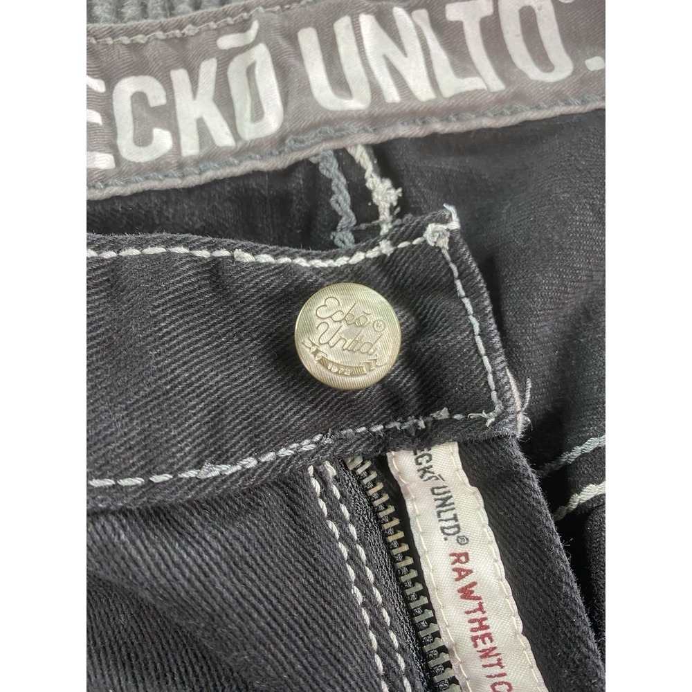 Ecko Jeans Men 38x32 Black Cotton Denim Streetwear Grunge Skater Baggy Fit Y2k - Picture 7 of 16